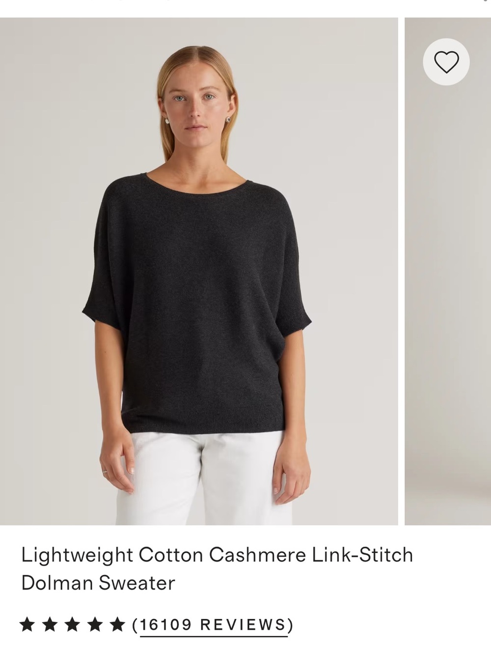 Quince LOT NWOT Lightweight Cotton Cashmere Link-Stitch Dolman Sweater - Picture 2 of 12